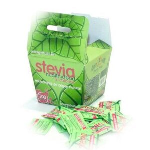 Stevia in sachets, healthy sweetener