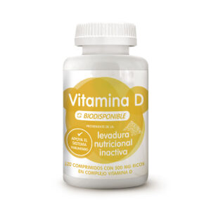 Bioavailable vitamin D tablets based on nutritional yeast